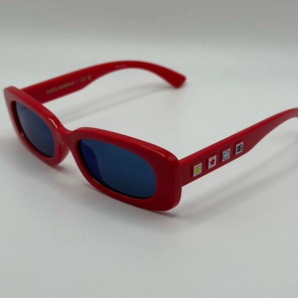NEW DOLCE & GABBANA KIDS Sunglasses DX6006U 308825 Red Dark Grey Mirror Blue - Picture 5 of 11